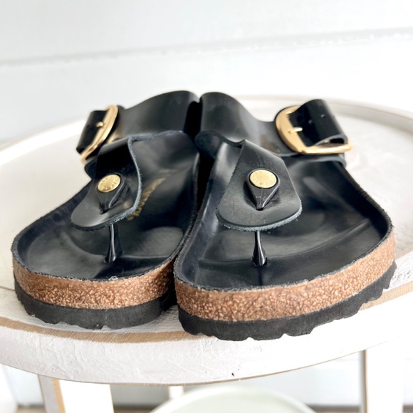 BIRKENSTOCK Gizeh Big Buckle High Shine in Black - 39/ 8- 8.5 - Picture 7 of 9